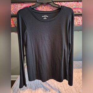 Eddie Bauer Medium Black Long Sleeve Crewneck Top